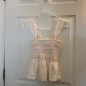 Madewell texture and thread smocked peplum tank